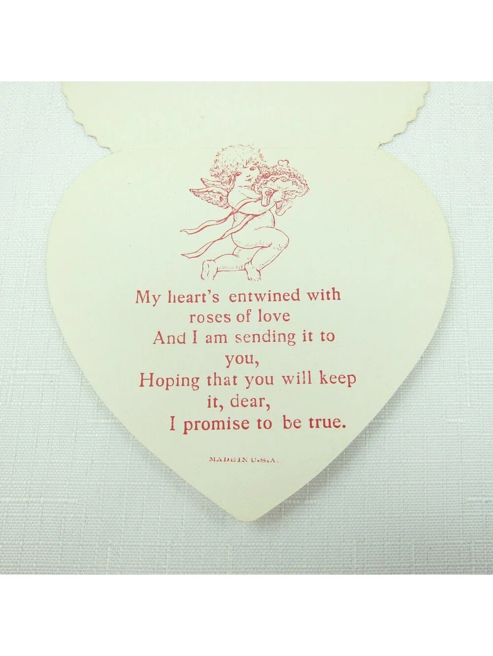 Lot 2 Vintage Valentine Die cut Fold Girl Angels Gold Embossed 1920-30s UNSIGNED